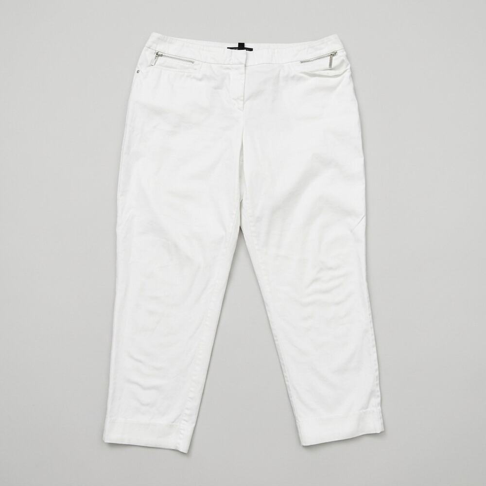 Jones New York Signature Pants 8 Cotton Lightweight Stretch White